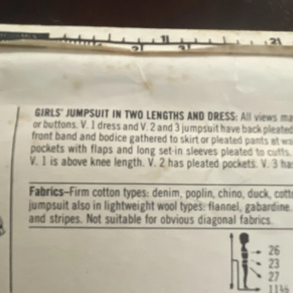 Simplicity‎ 6689 Vintage 1984 Girls Jumpsuit and Dress Sewing Pattern Size 12